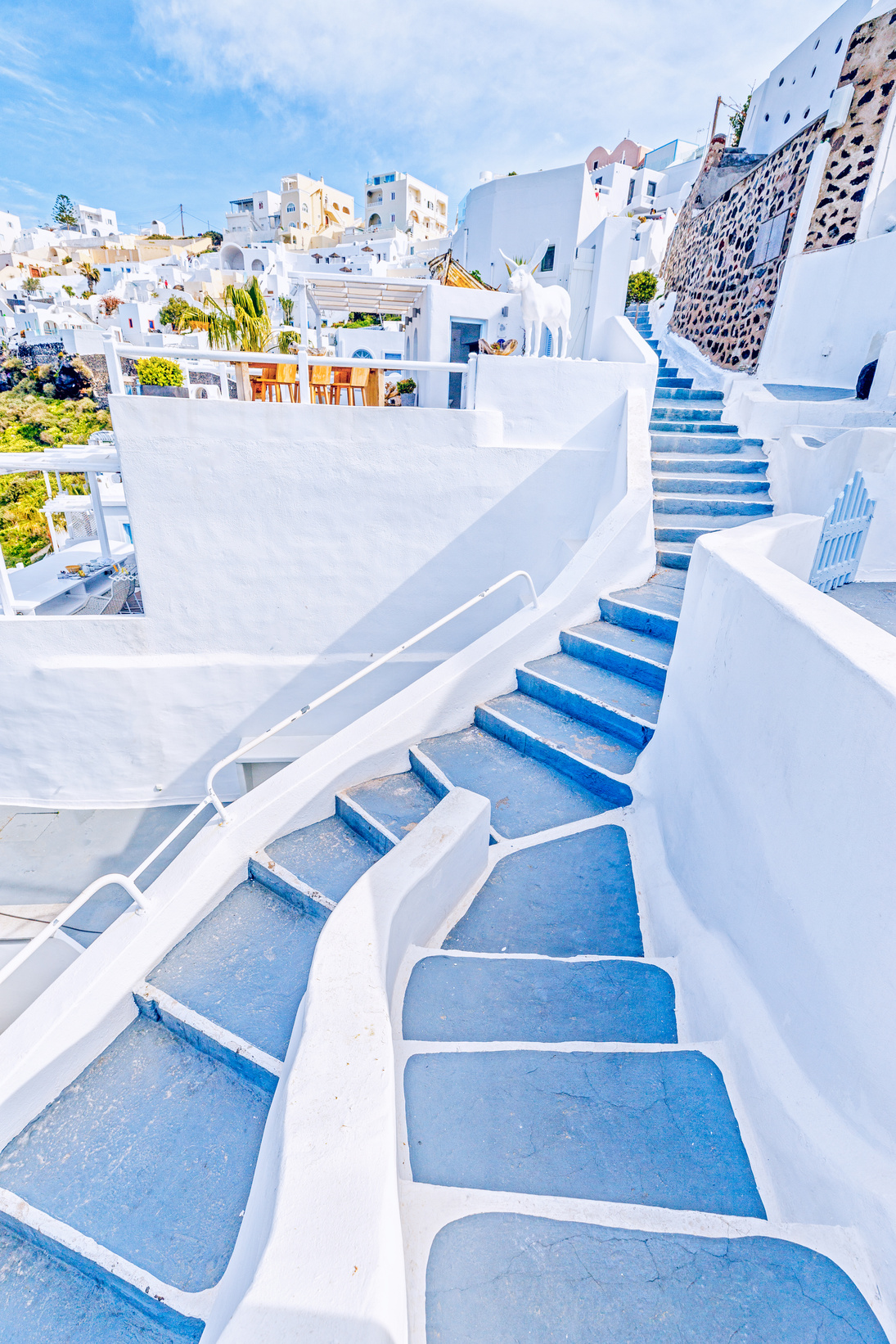 Santorini, Greece. Cityscape. Vertical orientation photo.