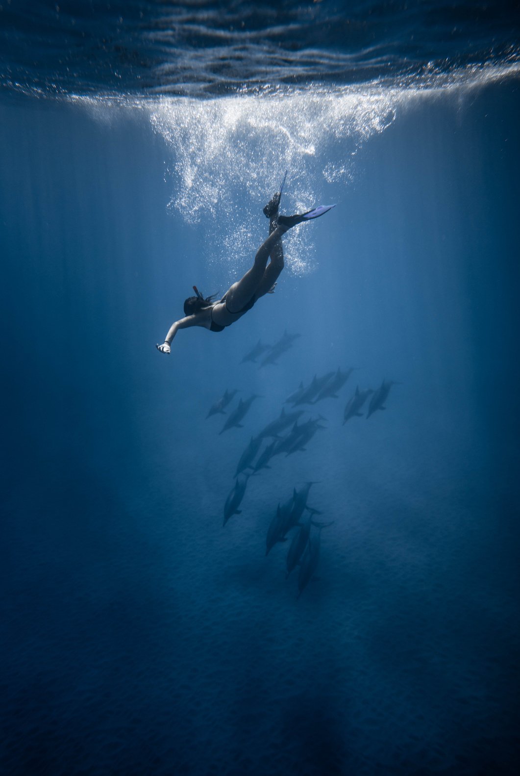 Photo Of Woman Swimming Underwater